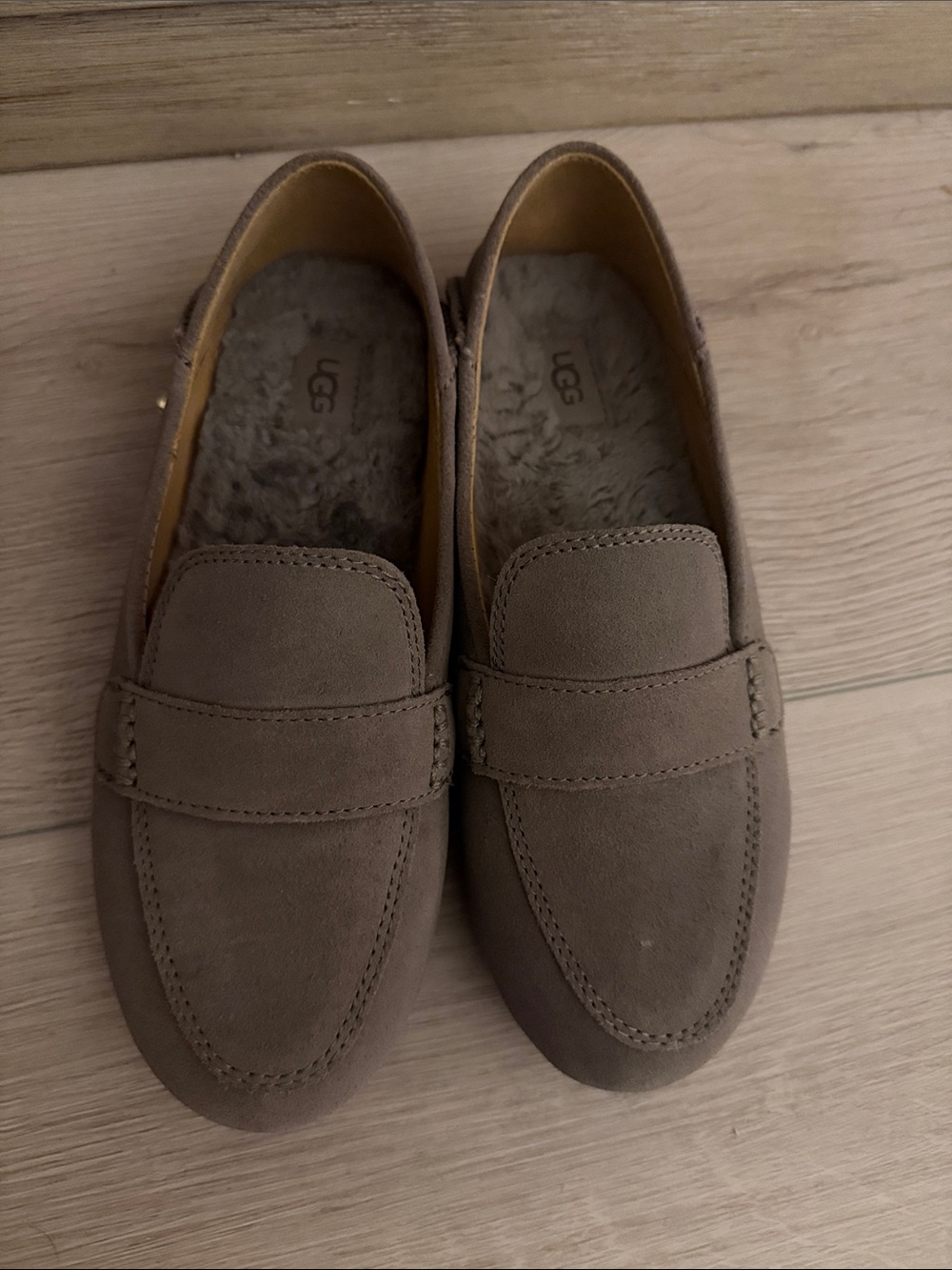 UGG Women’s Suede Penny Loafers in Gray